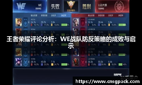 王者荣耀评论分析：WE战队防反策略的成败与启示